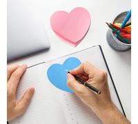 Notes Autocollantes Lot de 8 Notes en Forme de Cœur Notes Autocollantes Colorées Notes Adhésives Amusantes Mini Blocs-Notes Sticky Notes pour Bureau, École, Maison, 8 Couleurs 76 X 76 mm