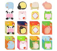 Notes Autocollantes Mignonnes 640 Feuilles (32 Pièces) Ensemble De Notes Autocollantes Pour Animaux Mini Bloc-Notes Auto-Adhésif Drôle Coloré
