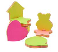 Notes autocollantes, note adhésive amovible autocollante de couleur vive-Per Pack 8 formes différentes à l'intérieur. -100 feuilles par tampon-Per Pad 5 couleur-76 mm x 76 mm