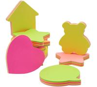 Notes Autocollantes, Pense-Bête Amovible Autocollant Auto-Adhésif De Couleur Vive-Per Pack 8 Formes Différentes À L'intérieur-100 Feuilles Par Bloc-Per Pad 5 Couleur-76mm X 76 Mm