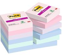 Notes Autocollantes Super Sticky,Couleurs Soulful,Pack De 12 Blocs,90 Feuilles Par Bloc,47.6 Mmx47.6 Mm-Feuillets Super Adhésifs Pour Prise De Notes,Listes De Tâches Et Rappels