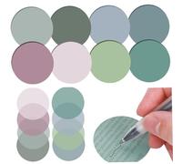 Notes autocollantes transparentes 400 pièces 8 couleurs assorties autocollantes translucides imperméables rondes transparentes pour livres fournitures de bureau scolaire Style1 - Notes autocollante
