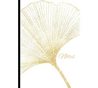 Notes- College Rule-Softcover Paperback Sophisticated and Elegant: White and Gold Leaf