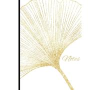 Notes- College Rule-Softcover Paperback Sophisticated and Elegant: White and Gold Leaf