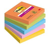 Post-it Notes repositionnables Super Sticky Boost 76 x 76 mm - Assorties - Lot 5 blocs de 90 feuilles
