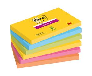 Notes couleurs Carnival SUPER STICKY POST-I 76 x 127 mm - Bloc de 90 feuilles