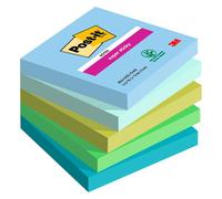 Notes couleurs Oasis Super Sticky Post-it 76 x 76 mm - bloc de 90 feuilles
