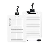 Notes de coaching de volley-ball, Notes de coaching de tennis - Conseil de stratégie de pickeball,Conseil de stratégie double face pour sports de balle, tableau d"entraînement badminton