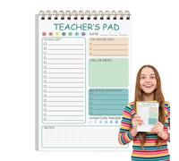 Notes de l'enseignant, bloc-notes de l'enseignant | 50 tampons de notes pour les enseignants | 5,8 x 8,3 pouces Organisateur de rédaction de mémo mignons, Twin Coil Binding Daily Planner for Classroom