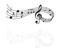 Notes de Musique Autocollants Muraux 2 Pièces Créatifs