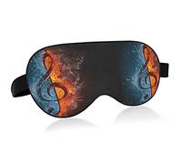 Notes de musique avec de la glace et du feu sur des masques pour les yeux noirs Blocs de couverture Masque de sommeil léger Couverture d'ombre avec bandeau relaxant pour les yeux avec sangle de tête r