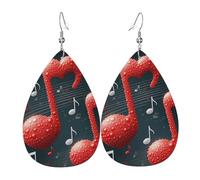 Notes De Musique Avec Un Cœur Rouge Boucle D'Oreille Tendance Boucles D'Oreilles Légères Pendantes Pour Femme Quotidien