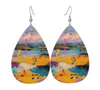 (Notes de musique colorées) boucles d'oreilles légères en cuir pour femme élégantes pendantes pour les fêtes décontractées à porter au quotidien