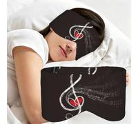 Notes de musique d'amour, Masque de sommeil pour la maison, les voyages et le travail posté, couvrant entièrement les yeux et bloquant la lumière
