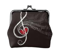 Notes de Musique d'amour,Porte-Monnaie en Cuir PU, Petit Portefeuille, Pochette à Monnaie avec Fermoir Baiser