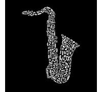 notes de musique de saxophone mélodie en forme de saxophone symbole de notes de musique Stickers gravés 49.4x65.4cm Embellissement mural Blanc