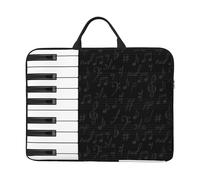 Notes de Musique de Touches de Piano Vintage,Housse pour Ordinateur Portable 14 Pouces, Sacoche pour Ordinateur Portable, Mallette avec poignée