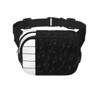 Notes de Musique de Touches de Piano Vintage,Sac Banane carré Double Couche, Sac de Poitrine