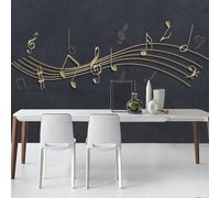 Notes De Musique Dessinées À La Main 350(W)X256(H)Cm Peinture Photo 3D Murale Papier Mural Papier Décoratif De Maison Papel Flooring 3D Wallpaper Paste Living Room The Wall For Bedroom Mural- -5288856