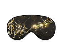 Notes de musique dorées masque de sommeil avec les yeux bandés arc-en-ciel ligne vague réglable super lisse doux masque pour les yeux pour hommes femmes voyage et sieste