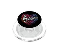 Notes de Musique en Forme de cœur pour Les Amateurs de Musique Motif Saint-Valentin PopSockets PopGrip pour MagSafe