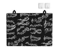 Notes de Musique Mélodie, Tapis de Protection pour Plaque de Cuisson, 72 x 52 cm, en Caoutchouc TPU Absorbant et antidérapant.