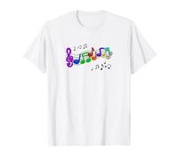 Notes de Musique Mignonnes aux Couleurs Vives avec des Visages Heureux T-Shirt