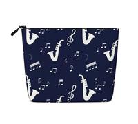 Notes de Musique Saxophones,Trousse de Toilette de Voyage Portable, Imitation Lin, en Lin.