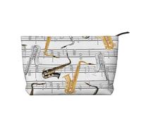 Notes de Musique Saxophones,Trousse de Toilette en Velours côtelé, Trousse de Maquillage Portable pour Les Voyages