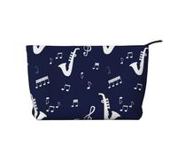 Notes de Musique Saxophones,Trousse de Toilette en Velours côtelé, Trousse de Maquillage Portable pour Les Voyages