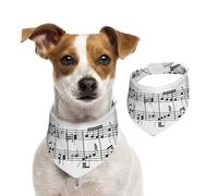 Notes de Musique sur la clé,Bandanas pour Chien, écharpe en Coton, Bavoirs réglables pour Animaux de Compagnie,M