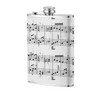 Notes de musique sur la clé,Flasque de poche plate de 8 oz en acier inoxydable 304, idéale pour les activités de plein air.