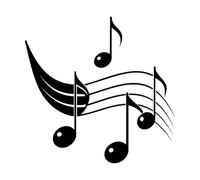 notes de musique sur Stickers muraux 42x42.9cm N'abîme pas le mur Noir