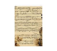 Notes de musique sur vieux papier drapeau de bienvenue de jardin 6 x 91 cm double face qui ne se décolore pas pour maison, cour, porche, pelouse, décoration extérieure