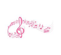 notes de musique tourbillons de portées clés de sol Stickers gravés 48x103.8cm Ne se décolle pas Rose