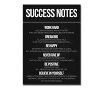 Notes De Réussite En Noir Et Blanc, Citations De Motivation, Étapes Vers Le Succès, Peinture Sur Toile, Affiche, Impression, Art Mural, Image Pour La Maison, Le Bureau, Décembre 40X50Cm Sans Cadre