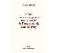 Notes d'une enseignante sur le procès de l'assassinat de Sam - Eloïse Lièvre - Maurice Nadeau-Lettres Nouvelles - broché - Essai