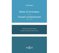 Notes et chroniques sur le Conseil constitutionnel - 1959-1969