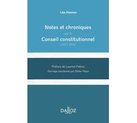 Notes et chroniques sur le Conseil constitutionnel - 1959-1969 - Léo Hamon - Dalloz - broché - Etude