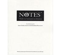 Notes : Etudes sur l'annotation en littérature