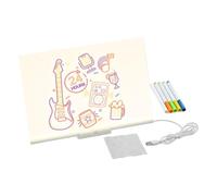 Notes LED - Messages acryliques éclairés, dessin éducatif portable pour | Tablette acrylique effaçable à sec avec support, chiffon pour pinceau, notes pairs