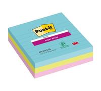 Notes lignées couleurs Miami Super Sticky Post-it 101 x 101 mm assortis - bloc de 70 feuilles