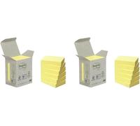 Notes Recyclées,Mini Tour,Jaune,38 Mmx51 Mm,6 Blocs,100 Feuilles/Bloc (Lot De 2)