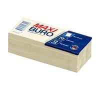 Bloc 100 notes repositionnables jaunes format 50 x 40 mm - Maxiburo - Lot de 12
