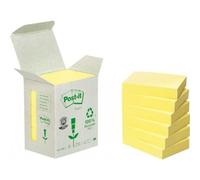 Notes Repositionnables Jaunes Recy s Post-It 38 X 51 Mm - En Tour Distributrice - Bloc De 100 Feuilles - Lot De 6