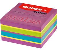 Notes repositionnables Kores Cube 75 x 75 mm fluo 5 couleurs