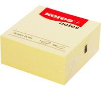 Notes repositionnables Kores Cube "notes" 75 x 75 mm blanc jaune 400 feuilles