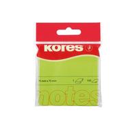 Notes repositionnables Kores "NEON" 75 x 75 mm vierges vert fluo 100 feuilles