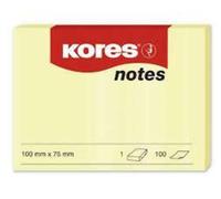 Notes repositionnables Kores "notes" 100 x 75 mm blanc jaune 1 bloc de 100 feuilles