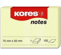 Notes repositionnables Kores "notes" 50 x 75 mm blanc jaune 1 bloc à 100 feuilles